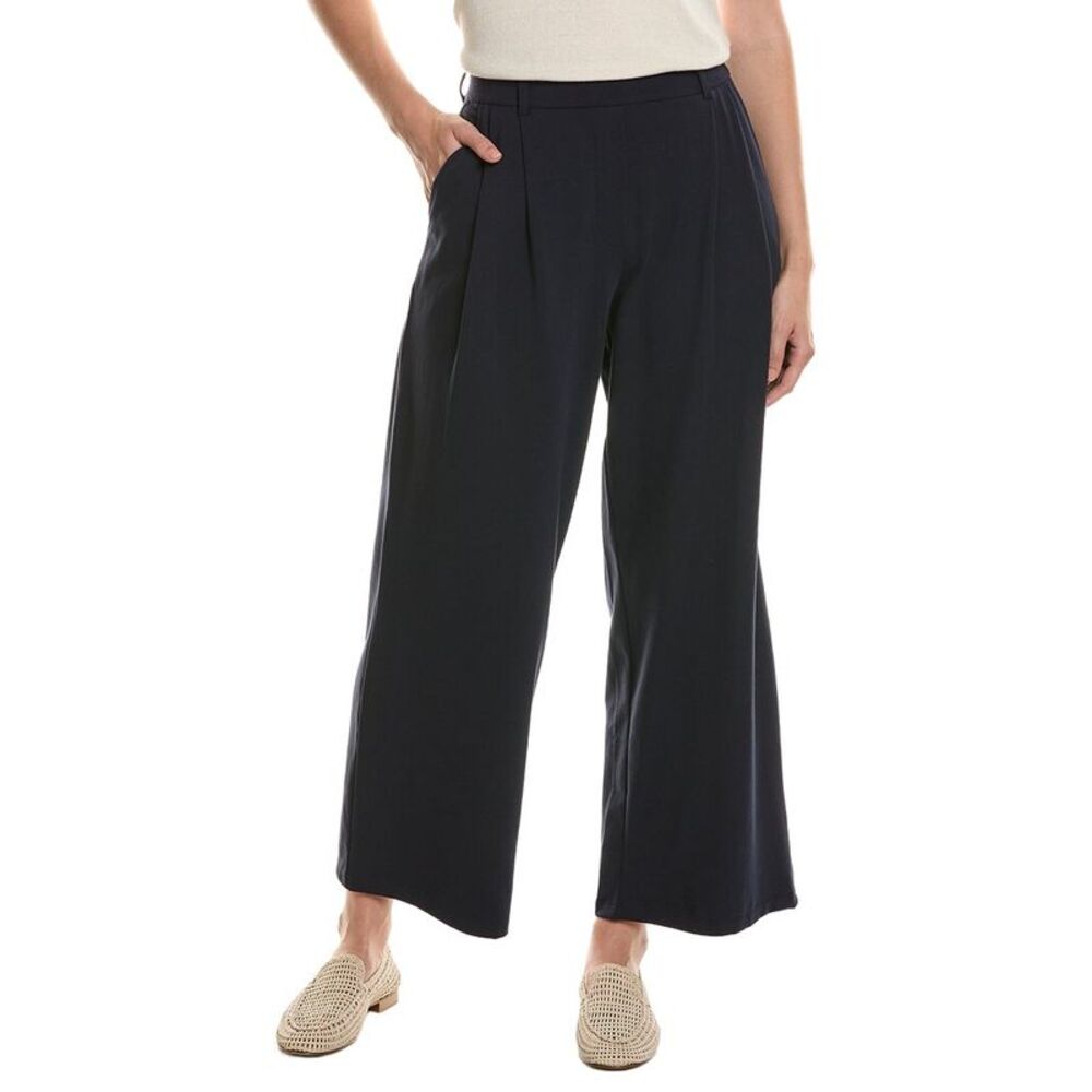 Eileen Fisher Womens  Petite High-Waisted Pant, Navy